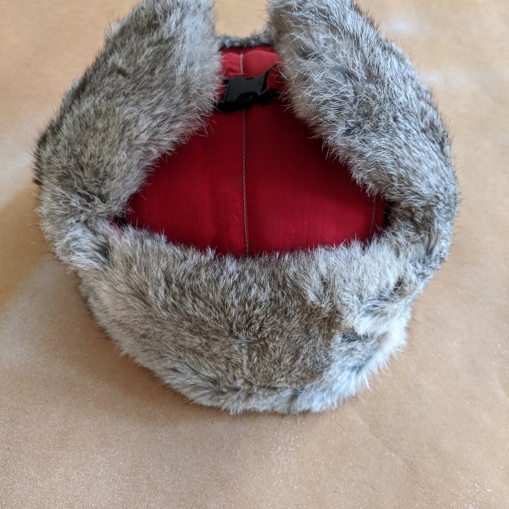 Mad bomber hat trapper red rabbit fur, XXL